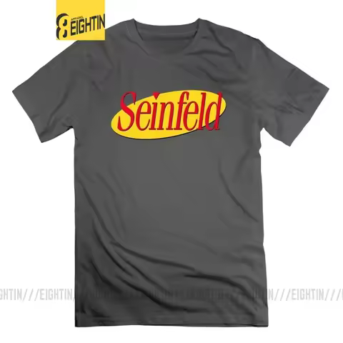 Seinfeld Logo T-Shirt Short Sleeves Funny 4XL Plus Size T Shirts Pure Cotton Tops for Men Tees Crewn