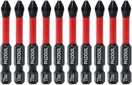 AUTOTOOLHOME 10 Pack Phillips PH2 Magnetic Anti Slip Screwdriver Bit Set 2" L TS2 Toolsteel HRC63 An