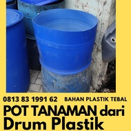 Pot Bunga Tanaman Plastik Besar Tebal / Tempat Sampah Jumbo Drum Tong