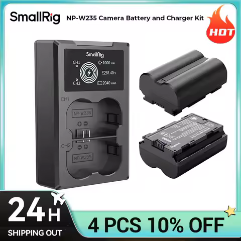 SmallRig Camera Batteries 2 Pack and LCD Charger Set Rechargeable Battery Compatible with NP-W235 fo