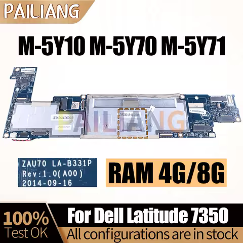 For Dell Venue 11 Pro 7350 Notebook Mainboard LA-B331P 0XR25W 0057NK 0J97J1 04D9D1 4G 8G Laptop Moth