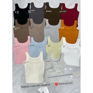tank top woman summer top Yue Yuejia 602 Summer U-collar Threaded Cotton Belt Chest Pad Slim-fit Sli