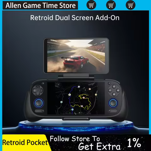 In Stock Retroid Dual Screen Add-on 5.5Inch Oled Expand Screen Back Clip Design With TypeC Plug For 