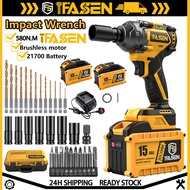 IFASEN 580N.M Cordless Impact Wrench 21V 15Ah 21700 Battery 1/2 " Electric Impact Gun 1/4 " Screwdri