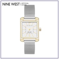 Nine West NW3091WTTT0000 Gold Tone Square Watch With White Dial in Stainless Steel Band