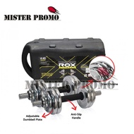 Barbell Set Dumbell Barbell Dumbbell Chrome Iron 15 Kg 15Kg Barbell ROX Original + Box
