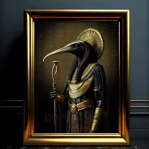 Ancient Egypt Egyptian God Anubis Egyptian Art Poster Hieroglyphs Ancient Egypt Mythology Canvas Pai