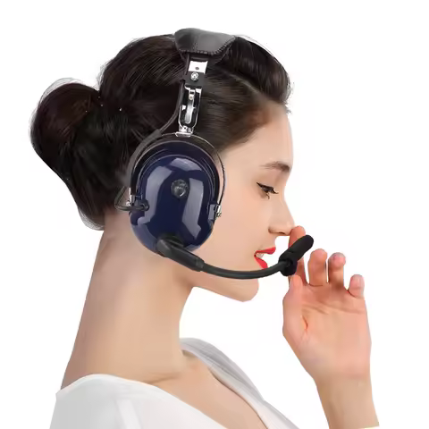 General Aviation Headset Dual Plug Headphone 3.5mm Noise Reduction Headset for Pilots General Aviati