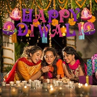 Happy Diwali Banner Party Decoration Deepavali Pull Flag Spiral Gift for Diwali Festvial Deepavali D