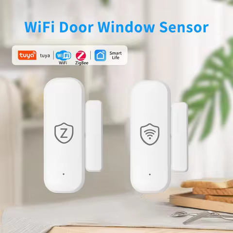 Tuya WiFi/ZigBee Door Sensor Smart Life Home Security System Wireless Contact APP Remote Alarm With 