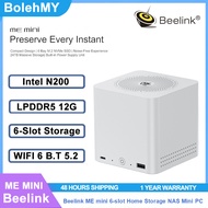 Beelink ME MINI 6-Slot  Intel Twin Lake N200 LPDDR5 M.2 PCIE3.0 Dual Lan Home Storage NAS Mini PC Sm