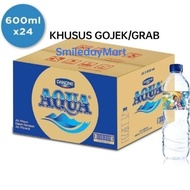 Aqua 600Ml / Aqua Botol 600Ml / Aqua Air Mineral 600Ml 1 Dus 24 Pcs