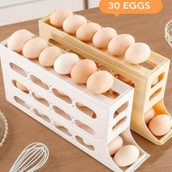 Egg Storage Box Automatic Rolling Egg Holder 3 Tier Egg Rack Tray Large Capacity Egg Organizer