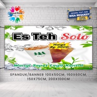 Spanduk Banner MMT Es Teh Jumbo X Jus Buah Teh Poci Es Teh Solo Teh Manis Es Lemon Tea Aina