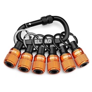 ELEAD 6-Piece Bit Holder Key Chain, 1/4 inch Orange Hex Shank Bit Holders, Quick Release Design with