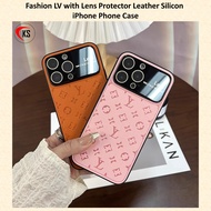 Fashion LV with Lens Protector Leather Silicon Phone Case iPhone 14 Pro Max 13 Pro Max 12 Pro Max 11 Pro Max