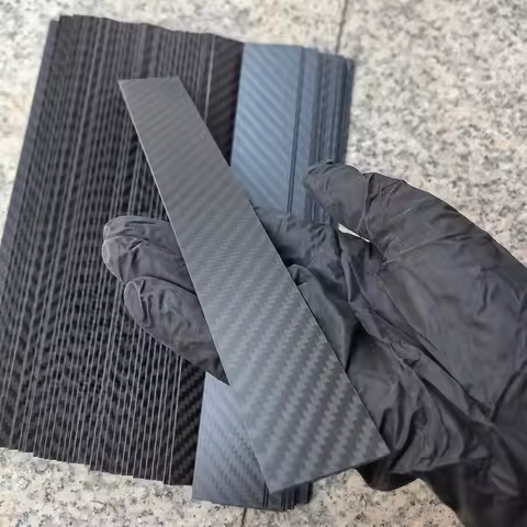 2PCS 3K pure carbon fiber Sheet thickness 1.2mm 35x250mm 28x280mm Carbon fiber card Carbon fiber pol