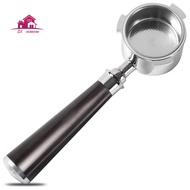 51mm Portafilter 3 Ears, Stainless Steel,51mm Bottomless Portafilter with Wood Handle and Filter Bas