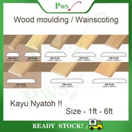 Wainscoting Frame / Wood Moulding / Wainscoting Decoration Bingkai Wood Rail Kayu Nyatoh Solid wood - CW0137 - CW0132