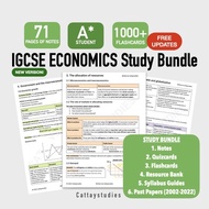 Cambridge IGCSE ECONOMICS 0455 A* Softcopy Study Bundle (Notes, Flashcards, Quizcards, Past Papers, 