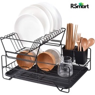 RSmart.SG I DR0195 I Drain Rack Auto Drainer Tray Dish Drying Rack with Holder Dish Drainer kitchen Organizer