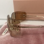 Miumiu 無邊框太陽眼鏡/墨鏡 藕粉色/淺粉色 MU54Y