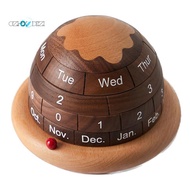 1Set Wooden Desktop Calendar Decor Block Calendar for Desk Perpetual Desk Calendar Planet