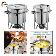 [chulisia] Stainless Steel Soup Warmer, Party Food Warmer, Buffet Set with Fuel Holder for Dinner Pa