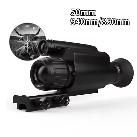 Night Vision Scope IR Hunting Scope Monocular NV075 50mm 940nm/850nm Red Dot Outdoor 1080p 4x Zoom 2