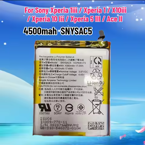 4500mah Battery SNYSAC5 for Sony Xperia 1iii / 1 / X10iii / 10 Iii / 5 III / Ace II Battery