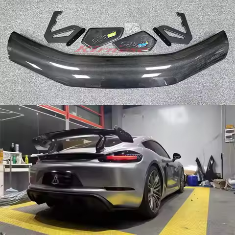 Carbon Fiber Rear Spoiler Tail WingsCarbon Fiber Rear Spoiler Tail Wings For Porsche Cayman 718 Boxs