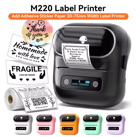 Phomemo M220 Portable Label Printer Wireless Bluetooth Thermal Label Maker 75mm Price Label Barcode 