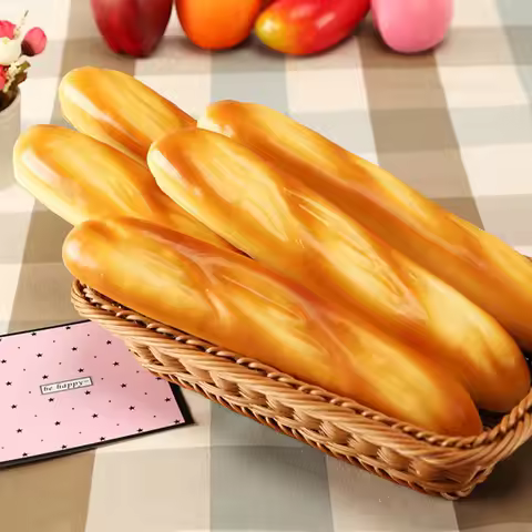 26cm Fake Baguette Simulation Bread Artificial Food Soft Lifelike Long Cake Store Food Model Home De