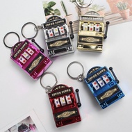 Fruit Slot Machine Keychain Lucky Charm Jackpot Keychains Mini Casino Pendant Bag Charm Novelty Gift