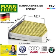 MANN FP2939/1,FP 2939/1,FreciousPlus cabin filter,VW Caddy III,IV,Cabrio VI,Golf Plus,Jetta III (1K2) Jetta IV (162)