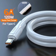 6A 120w Super Fast Charge Type-C Bold Usb Cable for Huawei P30 P40 pro P50  nova 9 mate40 Pro nova 8 p30 P40 Pro Oppo reno7 Vivo Redmi Oneplus