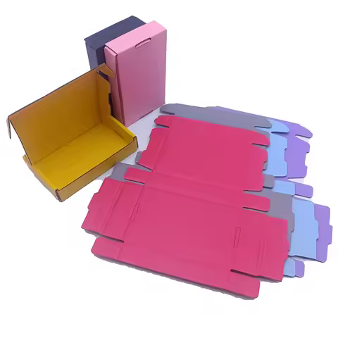 Wholesale 13x8x4cm Color Corrugated Box Hard Corrugated Paper Box 15x15x5cm Yellow Square Folding Sh