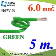 NC 5 Meters Flexible Cable Wiring H07V-R AC DC Power H07V-R-6-Greenx5m