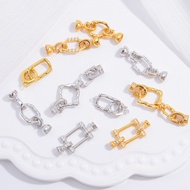 S925 Sterling Silver Square Pearl Connector Clasp Personalized DIY Bracelet Necklace Jewelry End Cla