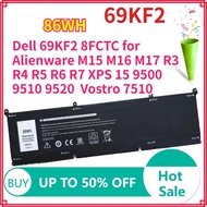Laptop battery 69KF2 For Dell XPS 15 9500 9510 9520 Precision 5550 G15 5511 5515 G7 7500 P91F ALIENW