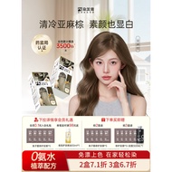 H5 Hair Dye Cream Linen Palm Hazelnut Gray Brown Hair Dye Men Women Milk Tea Gray Brown Plant Pure D