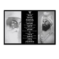 Hindu God Sikhism Guru Nanak Dev Ji Sikh Prayer Poster 1 (2) Canvas Painting Wall Art Poster for Bed