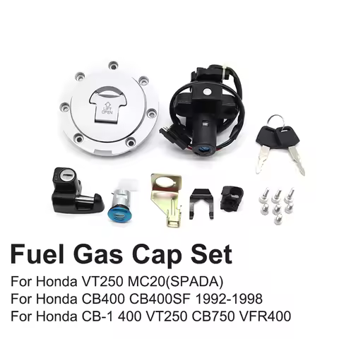 Motorcycle Ignition Switch Fuel Gas Cap Seat Lock Key Set For Honda CB400 CB400SF 1992-1998 VT250 MC