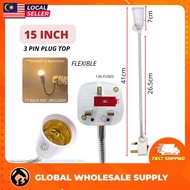 Lamp Holder E27|13A plug 3 pin plug E27 to E27 Light holder Extension plug Bulb Led with Plug 3 pin