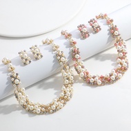 Girls Alloy Jewellery Set Pearl Jewellery Set Pearl Necklace Pearl Earring Set Daily Wear Jewellery 