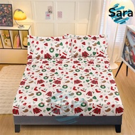 Red Christmas Style 3IN1 BEDSHEET 100% Canadian Cotton Durable Full Garterized Bedsheet Only