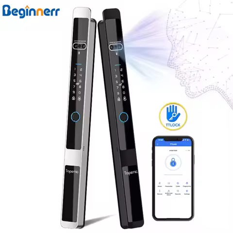 Face recognition Waterproof IP65 Automatic Slim Smart Aluminum door lock TTlock 5572 3592 euro morti