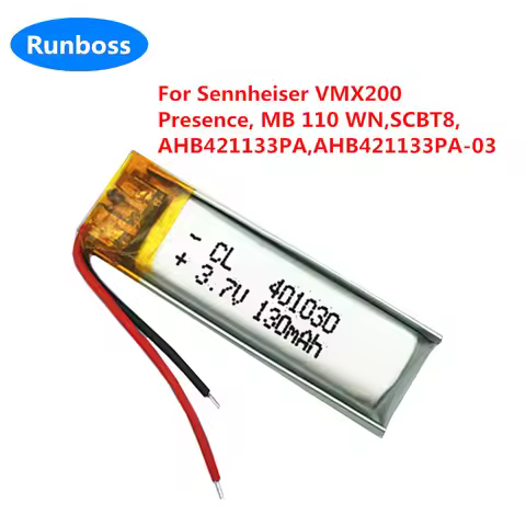 1-2PCS 3.7V 130mAh Battery for Sennheiser VMX200, Presence, MB 110 WN,SCBT8, AHB421133PA,AHB421133PA