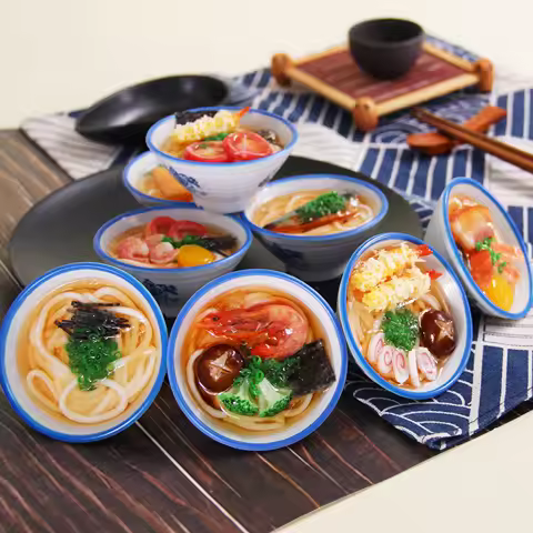 Creative Realistic Japanese Udon Noodles Fridge Magnet Miniature Model Highly Realistic Numerous Det