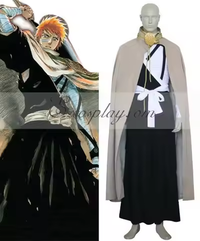 Anime Soul Society arc Ichigo Kurosaki Cosplay Costume Anime Manga Ichigo's Execution Hill Outfit